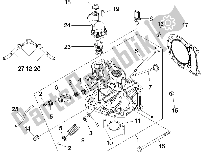 Toutes les pièces pour le Unité De Tête - Valve du Piaggio X8 125 Potenziato 2005