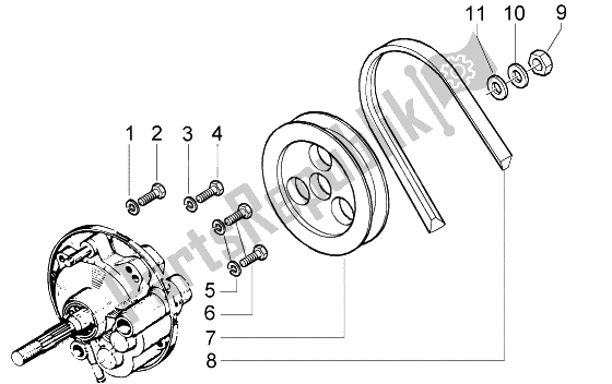 All parts for the Component Parts Of Rear Hub of the Piaggio Ciao 50 2002