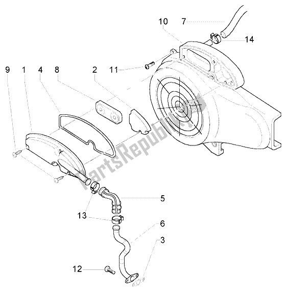 Toutes les pièces pour le Boîte à Air Secondaire du Piaggio Liberty 50 4T RST 2003