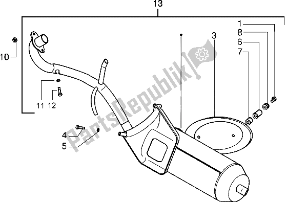 Toutes les pièces pour le Silencieux Catalytique du Piaggio Typhoon 50 M Y 2004