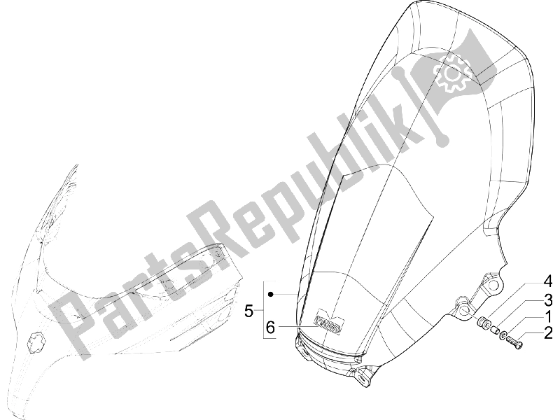 Toutes les pièces pour le Pare-brise - Verre du Piaggio X8 400 IE Euro 3 UK 2006