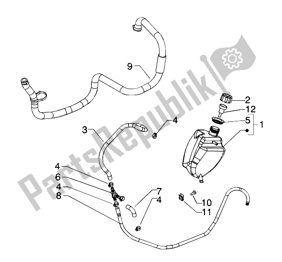 Todas las partes para Tubería De Enfriamiento de Piaggio Beverly 125 2002