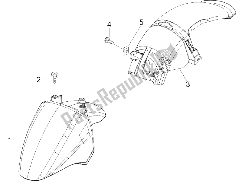 Alle onderdelen voor de Wielkast - Spatbord van de Piaggio ZIP 50 4T 2006