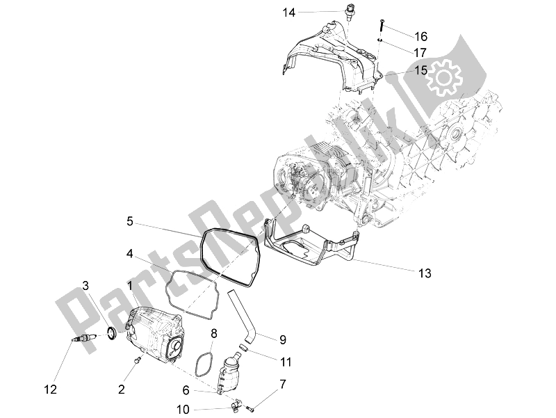 Toutes les pièces pour le Le Couvre-culasse du Piaggio Liberty 125 4T 3V IE E3 2014