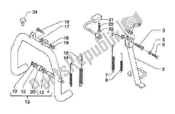 All parts for the Central Stand of the Piaggio X9 125 SL 2006