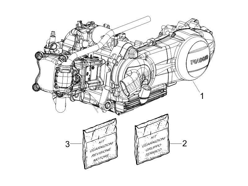 Tutte le parti per il Motore, Assemblaggio del Piaggio BV 250 USA 2007