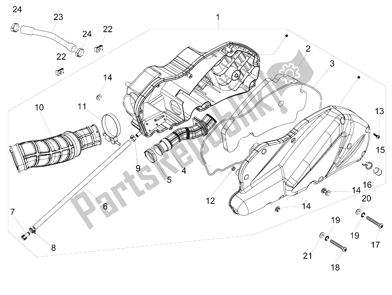 Alle onderdelen voor de Luchtfilter van de Piaggio MP3 500 Sport Business ABS USA 2015