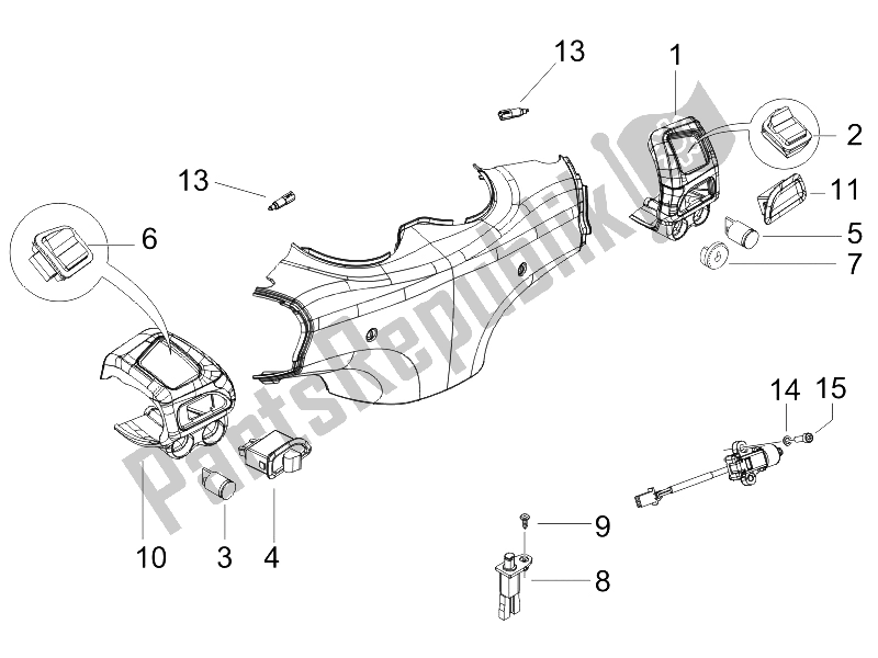 All parts for the Selectors - Switches - Buttons of the Piaggio Beverly 125 2005