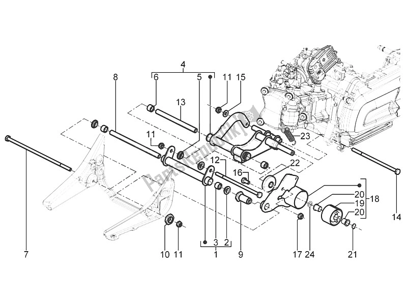 Todas las partes para Brazo Oscilante de Piaggio MP3 300 Yourban ERL 2011