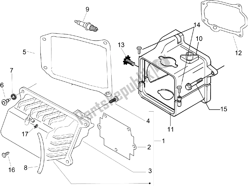 Toutes les pièces pour le Le Couvre-culasse du Piaggio ZIP 50 2006