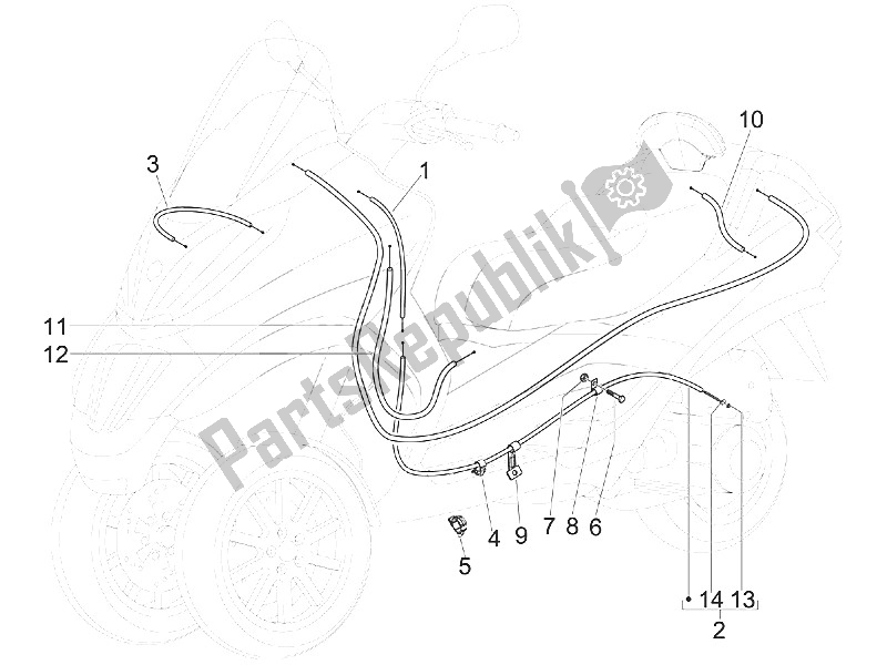 Todas las partes para Transmisiones de Piaggio MP3 125 IE Touring 2011