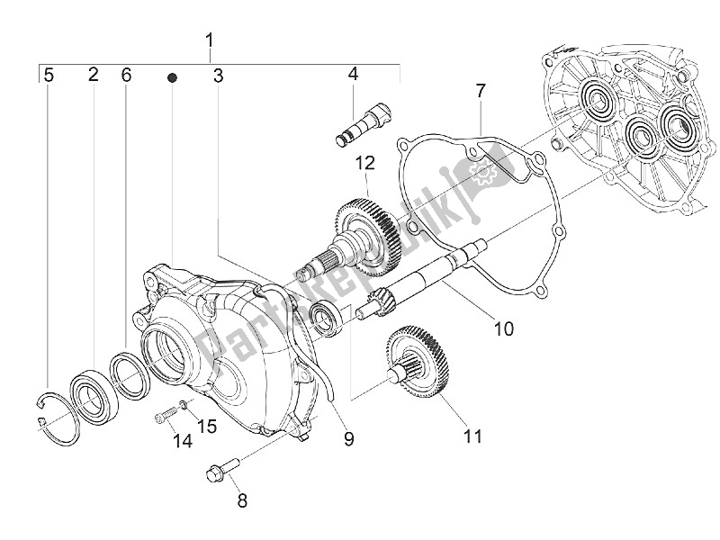 Toutes les pièces pour le Unité De Réduction du Piaggio Liberty 125 4T 2V IE E3 Vietnam 2011