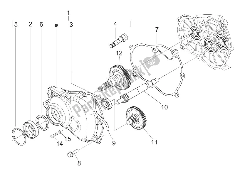 Todas las partes para Unidad De Reducción de Piaggio Liberty 150 4T 2V IE E3 Vietnam 2011