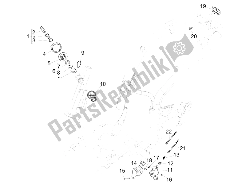 All parts for the Locks of the Piaggio Liberty 150 Iget 4T 3V IE ABS 2015