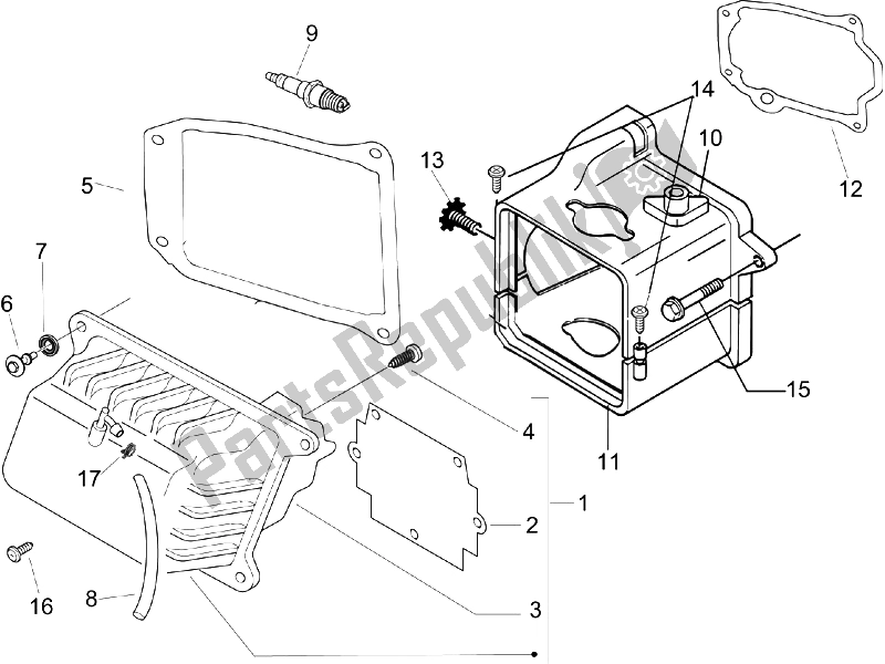 Toutes les pièces pour le Le Couvre-culasse du Piaggio FLY 50 4T 2006