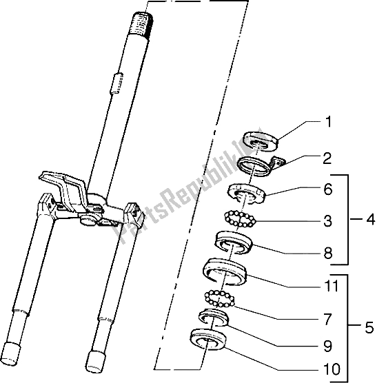 Toutes les pièces pour le Roulements à Billes De Direction du Piaggio Free 100 2004