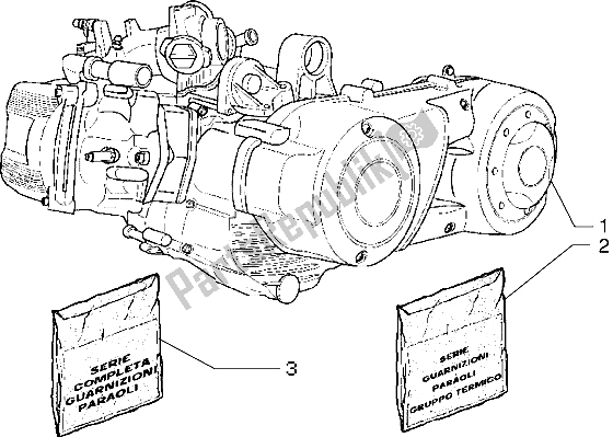All parts for the Engine of the Piaggio X9 500 2004