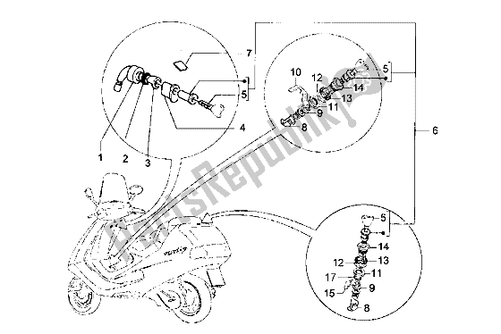 Todas as partes de Fechaduras do Piaggio Hexagon GT 250 1998