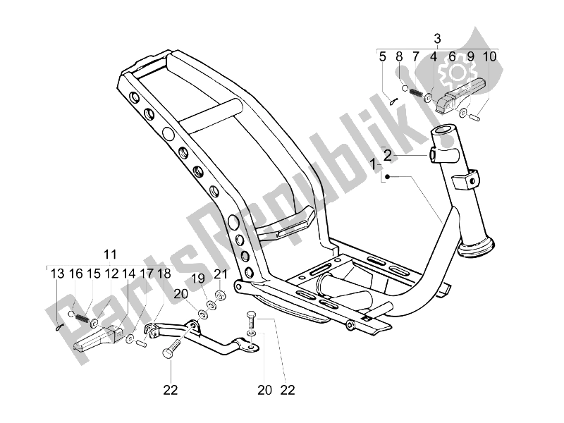 All parts for the Frame/bodywork of the Piaggio Typhoon 50 2T E2 2009