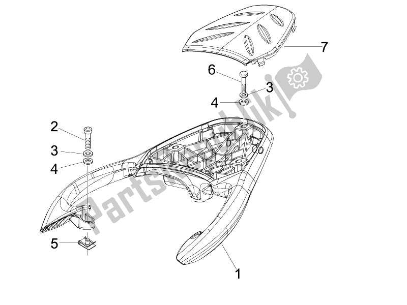 Todas las partes para Portaequipajes Trasero de Piaggio Beverly 250 Tourer E3 2007