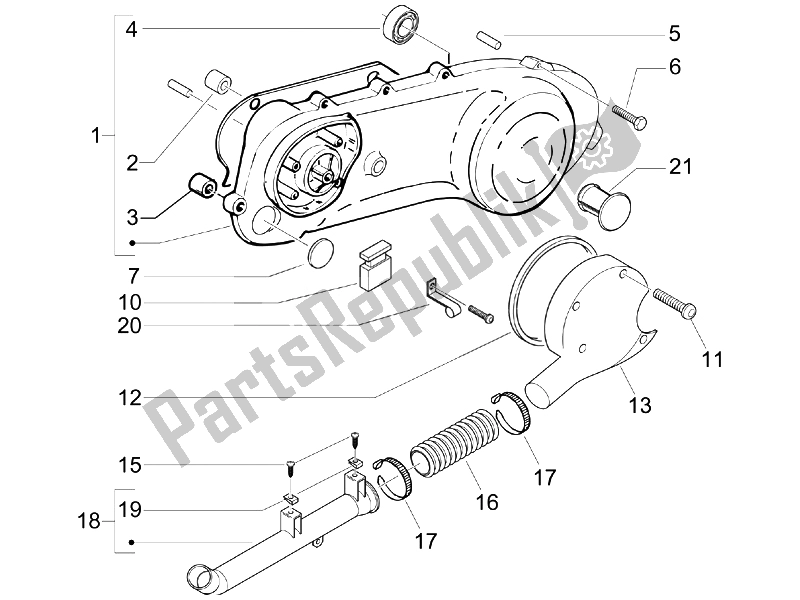 All parts for the Crankcase Cover - Crankcase Cooling of the Piaggio NRG Power Pure JET 50 2007