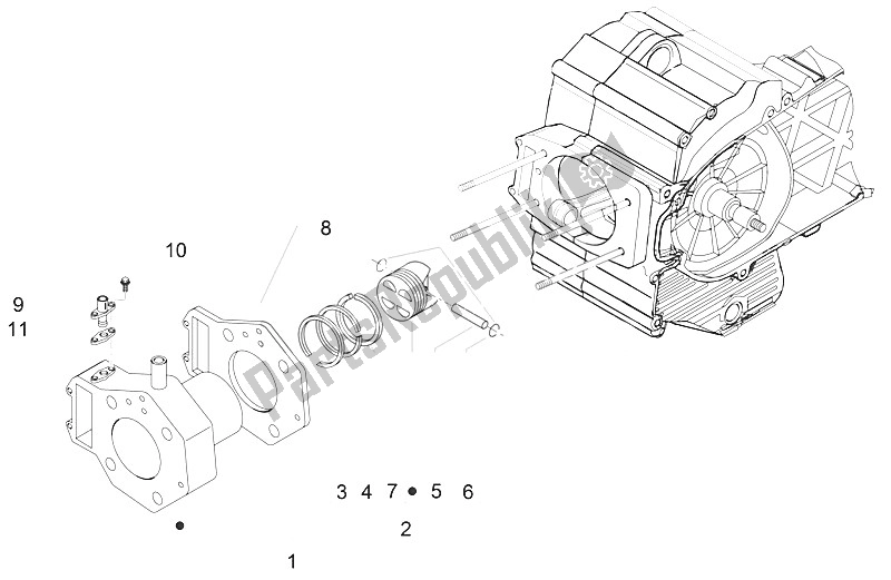 All parts for the Cylinder-piston-wrist Pin Unit of the Piaggio MP3 500 LT E4 Sport Business EU 2016