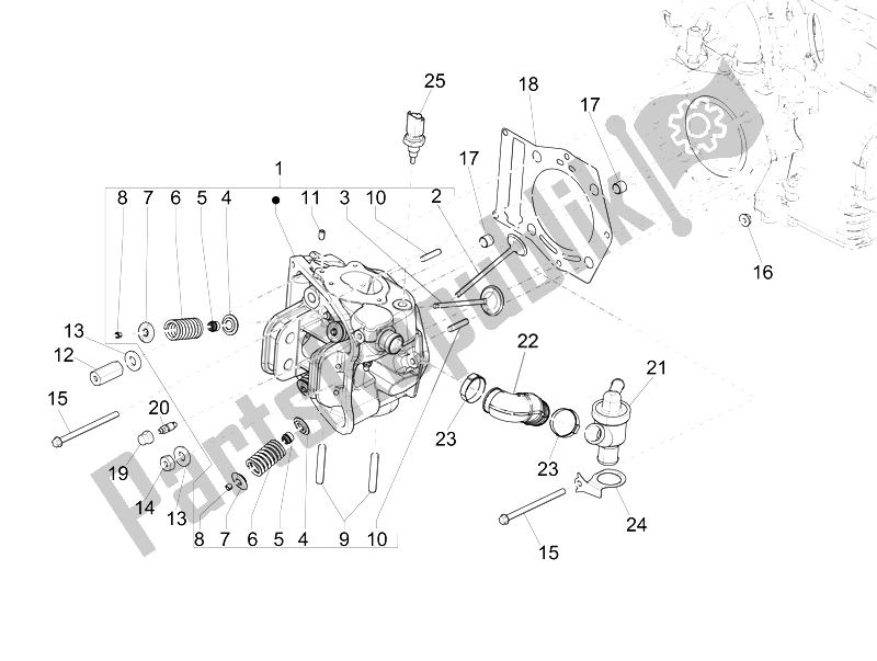 Toutes les pièces pour le Unité De Tête - Valve du Piaggio MP3 500 LT Sport 2014