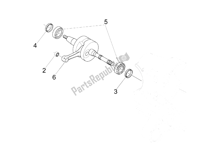 All parts for the Crankshaft of the Piaggio Typhoon 50 2T E2 2009