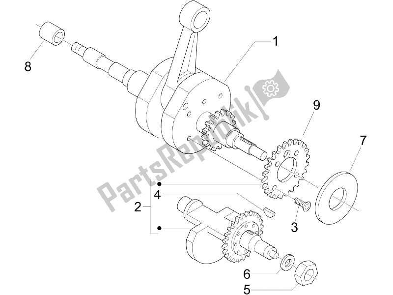 All parts for the Crankshaft of the Piaggio Beverly 400 IE Tourer E3 2008