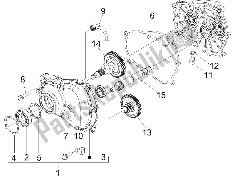 Toutes les pièces pour le Unité De Réduction du Piaggio X8 200 2005