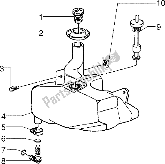 Alle onderdelen voor de Olie Tank van de Piaggio ZIP SP 50 1996