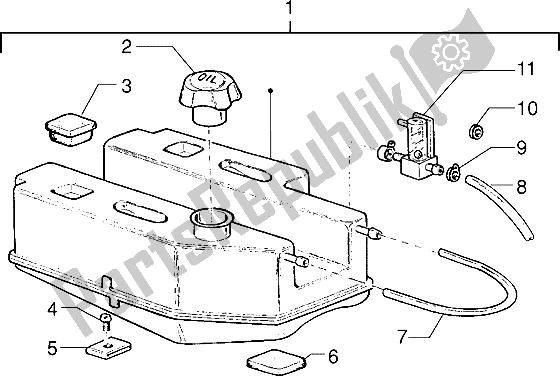 All parts for the Oil Tank of the Piaggio Ciao M Y 99 1995