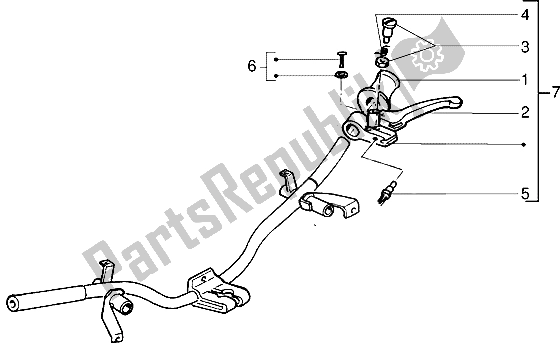 All parts for the Handlebars Component Parts (2) of the Piaggio Skipper 125 1998