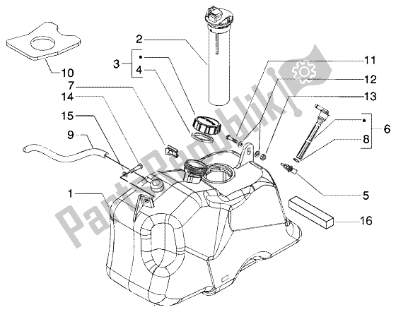 Todas las partes para Depósito De Combustible de Piaggio BV 200 U S A 2005