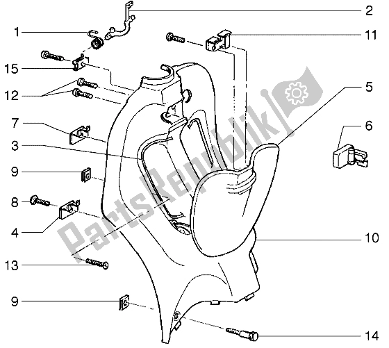 All parts for the Front Glove Compartment of the Piaggio Liberty 50 2T 1997