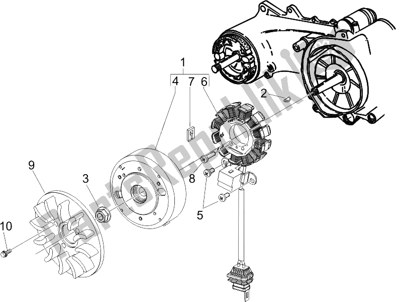 Toutes les pièces pour le Volant Magnéto du Piaggio ZIP 50 4T 2006