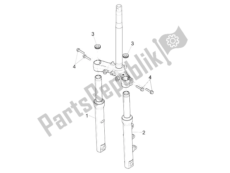 All parts for the Fork's Components (kayaba) of the Piaggio Medley 125 4T IE ABS 2016