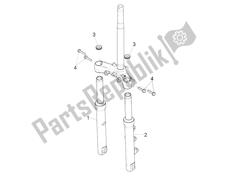 Toutes les pièces pour le Composants De La Fourche (kayaba) du Piaggio Medley 125 4T IE ABS Vietnam 2016