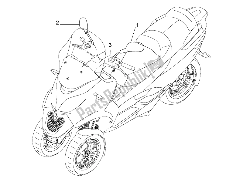 Toutes les pièces pour le Miroir (s) De Conduite du Piaggio MP3 500 Sport ABS USA 2015