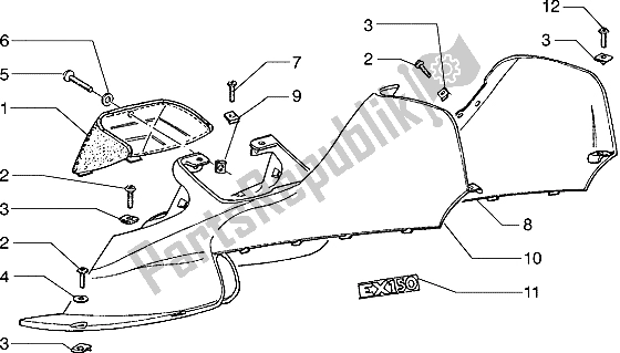 Todas las partes para Paneles Laterales Superiores de Piaggio Hexagon 150 1994