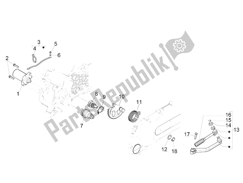 Toutes les pièces pour le Stater - Démarreur électrique du Piaggio NRG Power DD H2O CH 50 2011