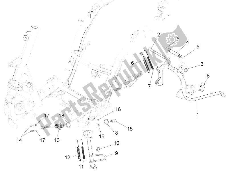 Toutes les pièces pour le Des Stands du Piaggio FLY 150 4T 3V IE USA 2016