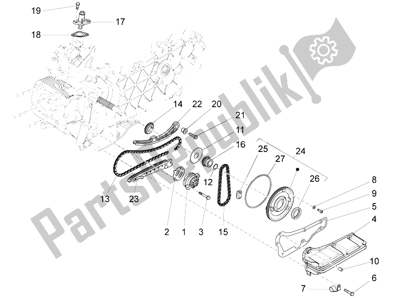 Todas las partes para Bomba De Aceite de Piaggio Liberty 150 4T 3V IE LEM 2014