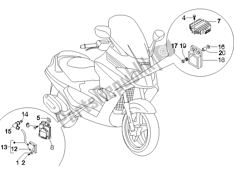 Toutes les pièces pour le Régulateurs De Tension - Unités De Commande électronique (ecu) - H. T. Bobine du Piaggio X8 125 Potenziato 2005