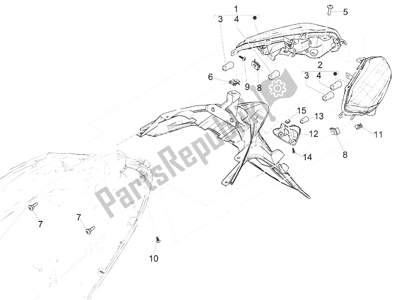 Todas las partes para Faros Traseros - Luces Intermitentes de Piaggio Medley 150 4T IE ABS 2016