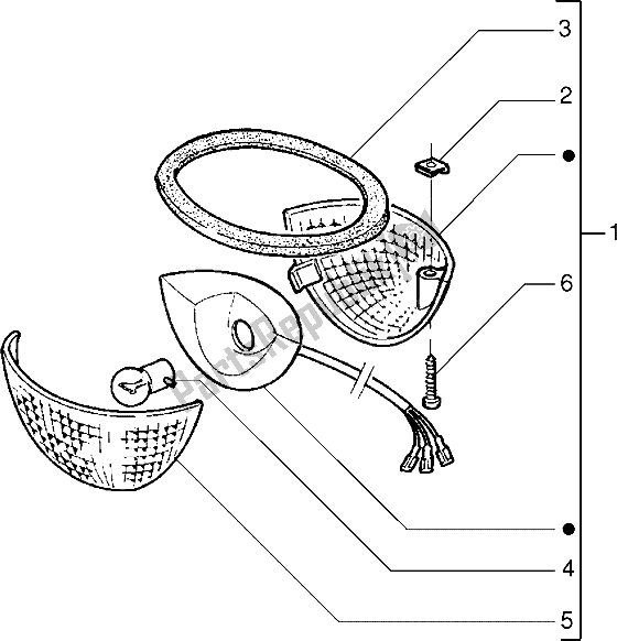 All parts for the Front Blinkers of the Piaggio Velofax 50 1997