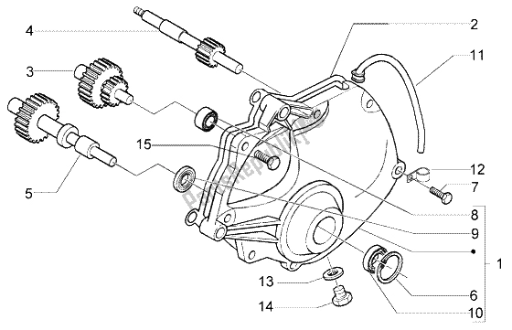 Toutes les pièces pour le Couvercle De L'unité De Réduction du Piaggio X9 500 Evolution ABS 2004