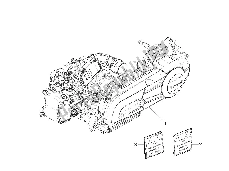 Todas las partes para Ensamblaje Del Motor de Piaggio Beverly 300 IE ABS E4 EU 2016
