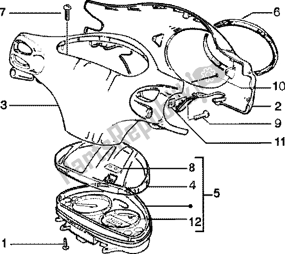 Toutes les pièces pour le Compteur De Vitesse Kms.-couvre Guidon du Piaggio Liberty 125 Leader 2001