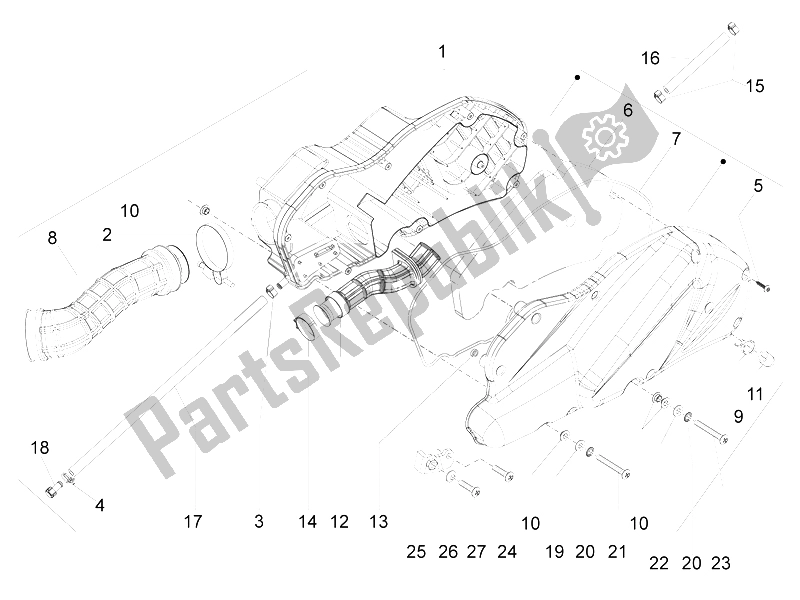 Todas las partes para Filtro De Aire de Piaggio X 10 500 4T 4V I E E3 2012